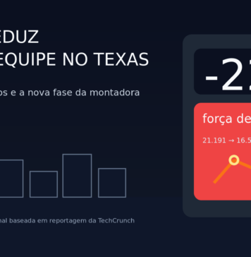Ilustração editorial sobre a redução de 22% da força de trabalho da Tesla no Texas